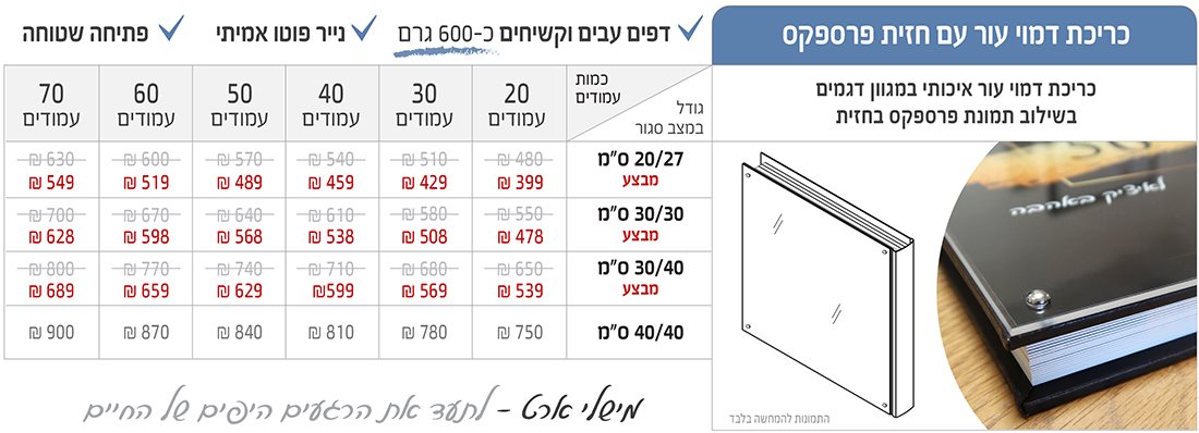 מחירון הדפסת אלבומים דיגיטליים