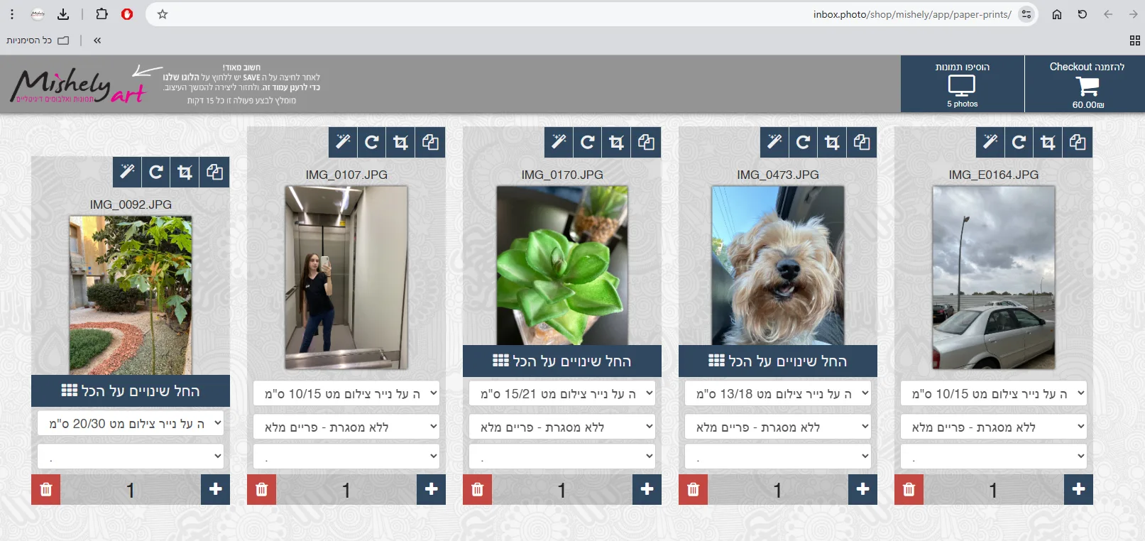 פיתוח תמונות רגילות