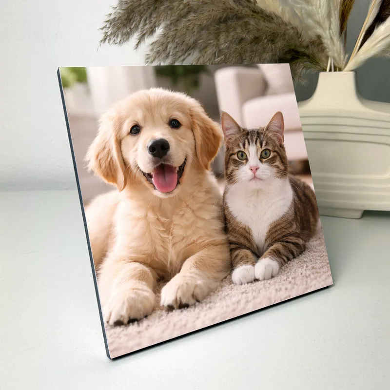 תמונה על פלטת עץ דופן שחורה עם רגלית או לתליה