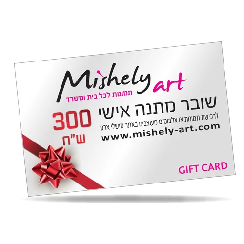 Gift Card כרטיס מתנה למוצרי מישלי ארט (תמונות ואלבומים) 300 ש"ח